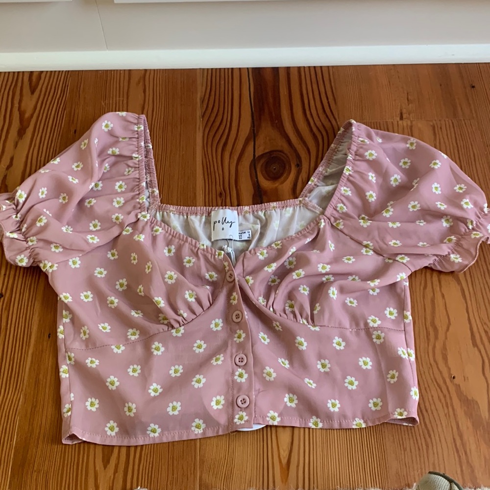 Button down puff sleeve top PRINCESS POLLY